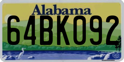 AL license plate 64BK092