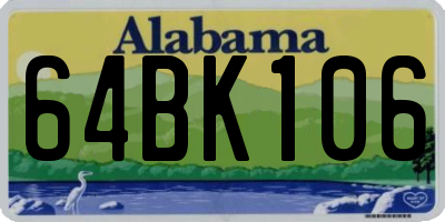AL license plate 64BK106