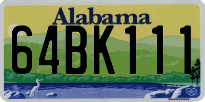 AL license plate 64BK111