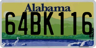 AL license plate 64BK116