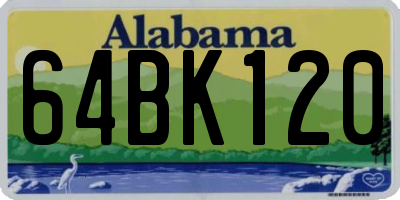 AL license plate 64BK120