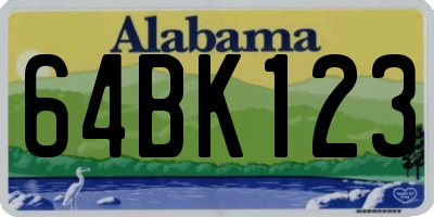 AL license plate 64BK123