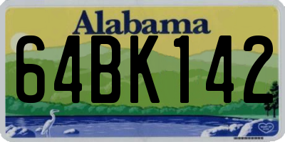 AL license plate 64BK142
