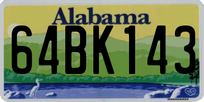 AL license plate 64BK143