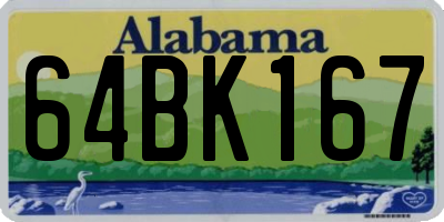 AL license plate 64BK167