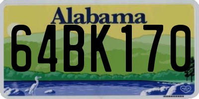 AL license plate 64BK170