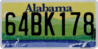 AL license plate 64BK178