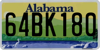 AL license plate 64BK180