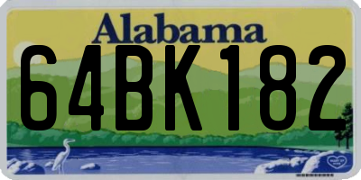 AL license plate 64BK182