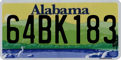 AL license plate 64BK183