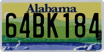 AL license plate 64BK184