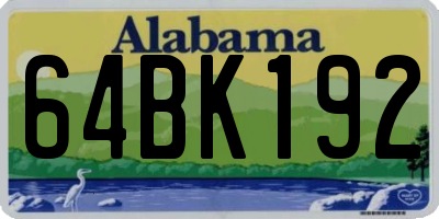 AL license plate 64BK192