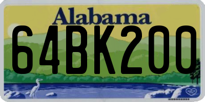 AL license plate 64BK200
