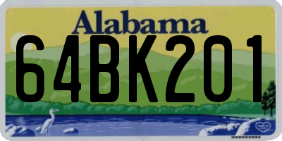 AL license plate 64BK201