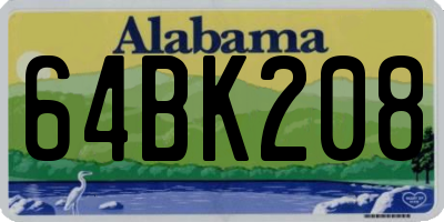 AL license plate 64BK208