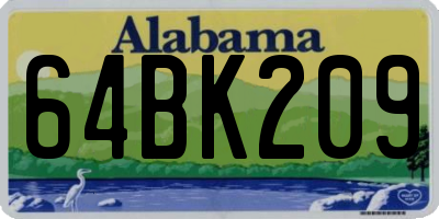 AL license plate 64BK209