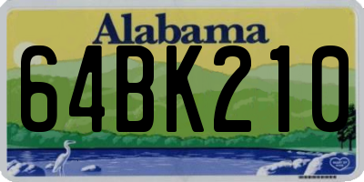 AL license plate 64BK210
