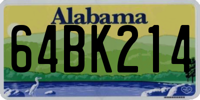 AL license plate 64BK214
