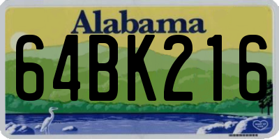 AL license plate 64BK216