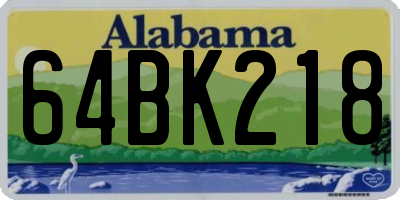 AL license plate 64BK218