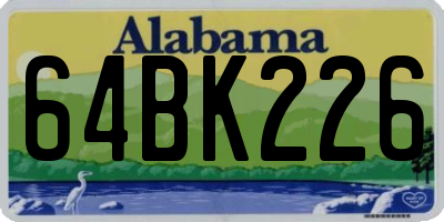 AL license plate 64BK226
