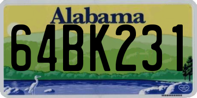 AL license plate 64BK231