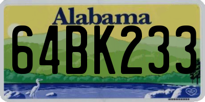 AL license plate 64BK233