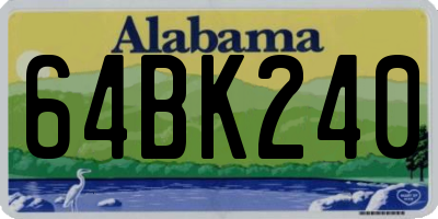 AL license plate 64BK240