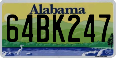 AL license plate 64BK247