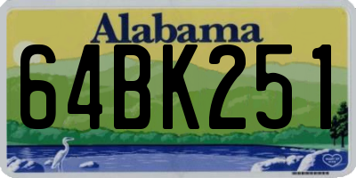 AL license plate 64BK251
