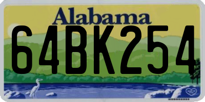 AL license plate 64BK254