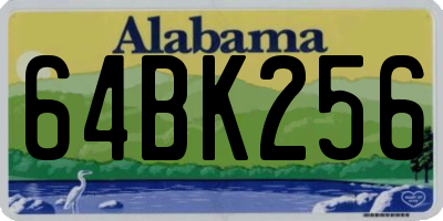AL license plate 64BK256