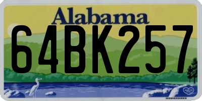 AL license plate 64BK257