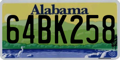 AL license plate 64BK258