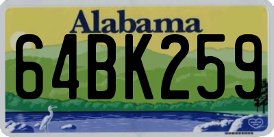 AL license plate 64BK259