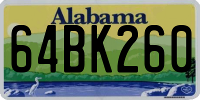 AL license plate 64BK260