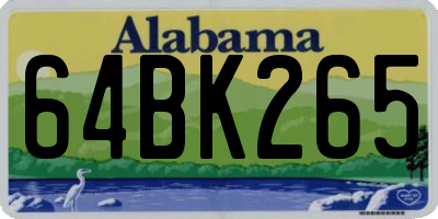 AL license plate 64BK265