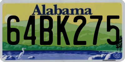 AL license plate 64BK275