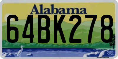 AL license plate 64BK278