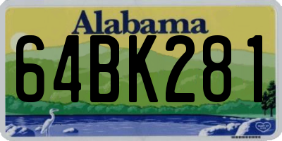 AL license plate 64BK281