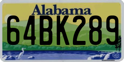 AL license plate 64BK289