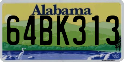 AL license plate 64BK313