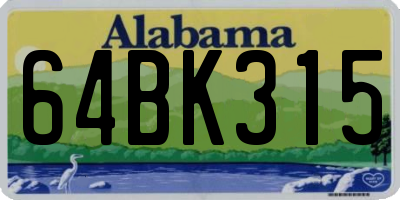 AL license plate 64BK315