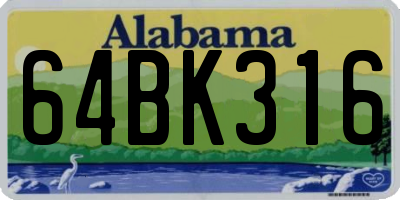AL license plate 64BK316