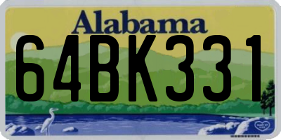 AL license plate 64BK331