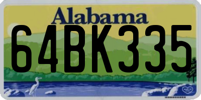 AL license plate 64BK335