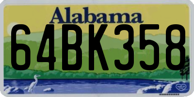 AL license plate 64BK358