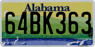 AL license plate 64BK363
