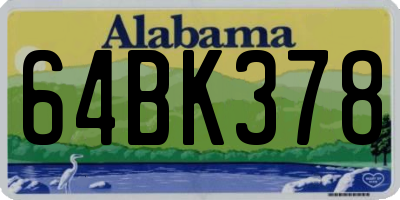 AL license plate 64BK378