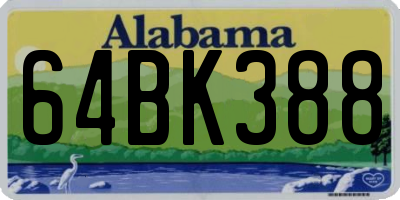 AL license plate 64BK388